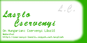 laszlo cservenyi business card